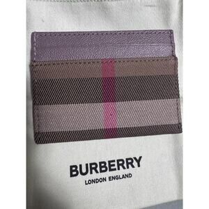 NWR Burberry Sandon Nova Check And Grey Mink Card Holder Includes Dustbag Auth